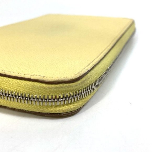 Authentic HERMES Azap Long Silk-In Zip Around Long Wallet Leather yellow/Green - Picture 8 of 15